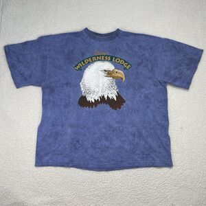 Vintage Disney Originals Wilderness Lodge T-Shirt OSFA USA Made Eagle Blue 90s